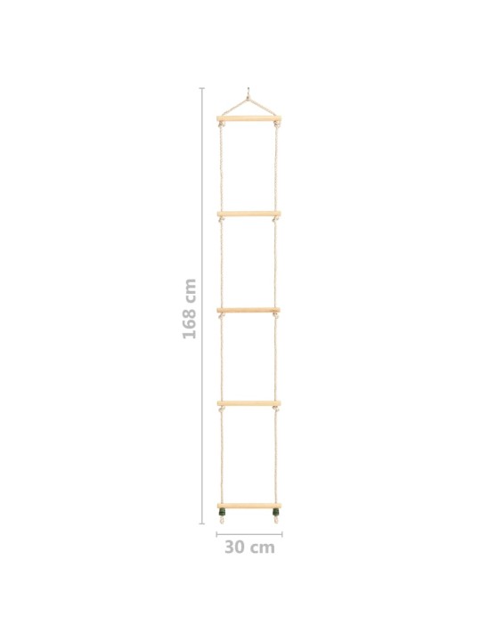 Dětský provazový žebřík masivní dřevo a PE 30 x 168 cm