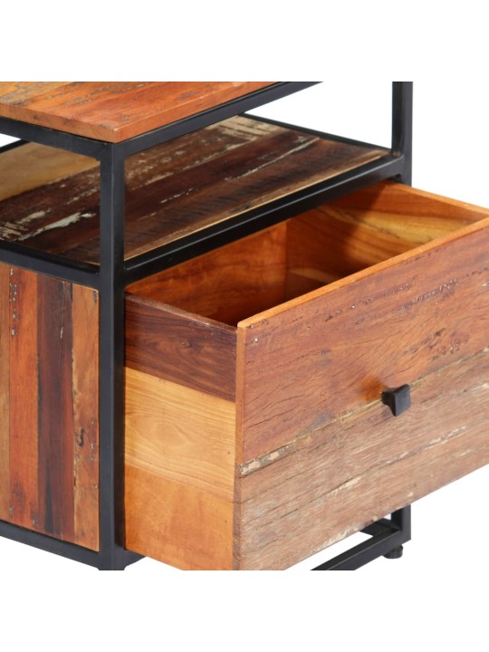 Noční stolek 40 x 30 x 50 cm masivní recyklované dřevo a ocel
