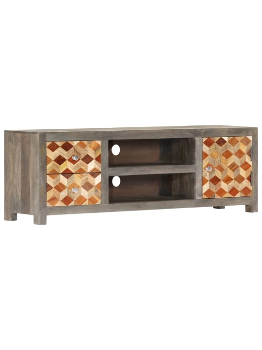 TV stolek šedý 120 x 30 x 40 cm masivní mangovníkové dřevo