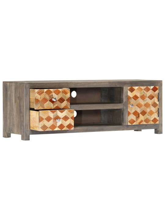 TV stolek šedý 120 x 30 x 40 cm masivní mangovníkové dřevo