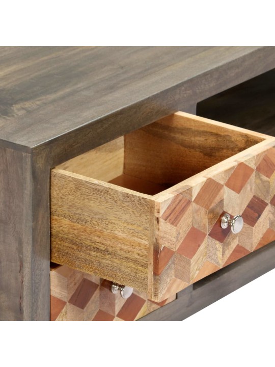TV stolek šedý 120 x 30 x 40 cm masivní mangovníkové dřevo