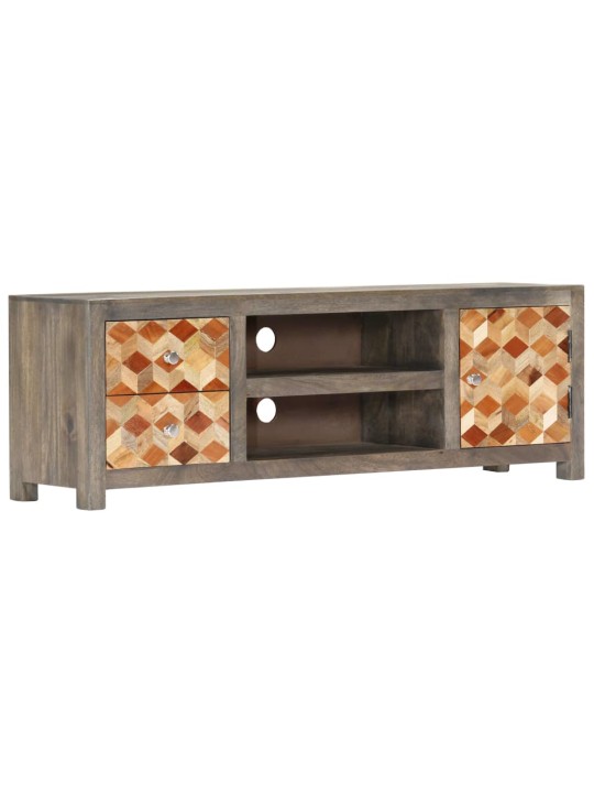 TV stolek šedý 120 x 30 x 40 cm masivní mangovníkové dřevo