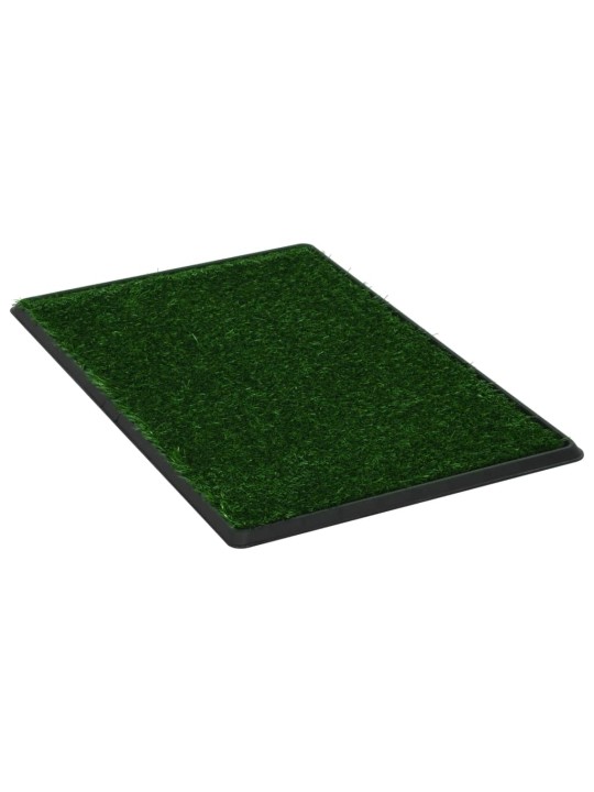 Toalety pro psy 2 ks s nádobou a umělou trávou zelené 76x51x3cm