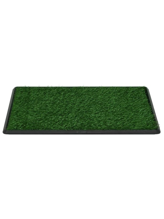 Toalety pro psy 2 ks s nádobou a umělou trávou zelené 76x51x3cm