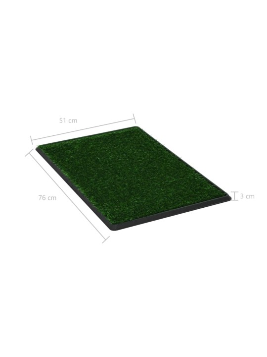Toalety pro psy 2 ks s nádobou a umělou trávou zelené 76x51x3cm