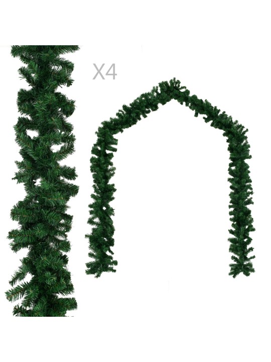 Vánoční girlandy 4 ks zelené 270 cm pvc
