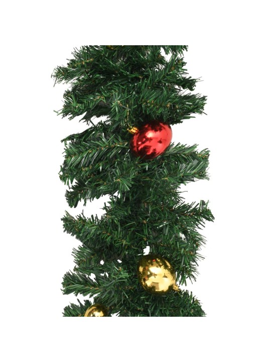 Vánoční girlandy 4 ks s baňkami zelené 270 cm PVC