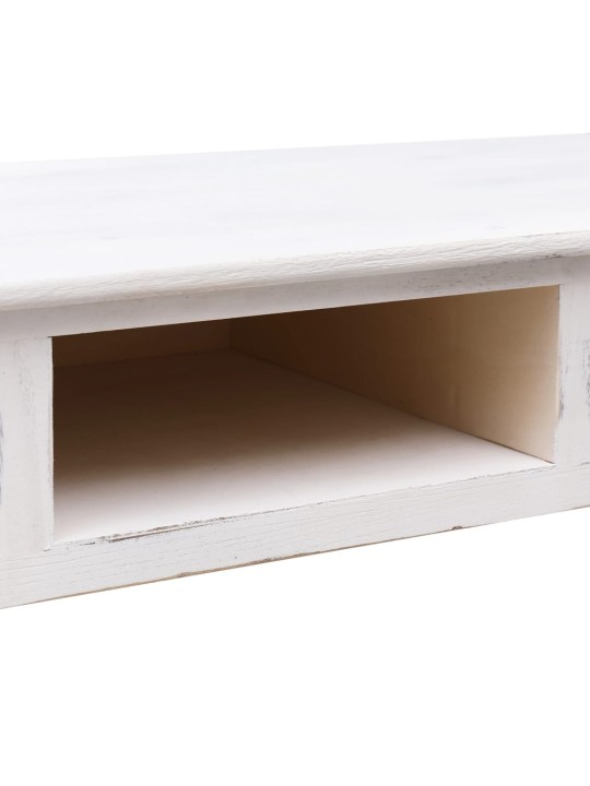Konzolový stolek bílý s patinou 110 x 45 x 76 cm dřevo