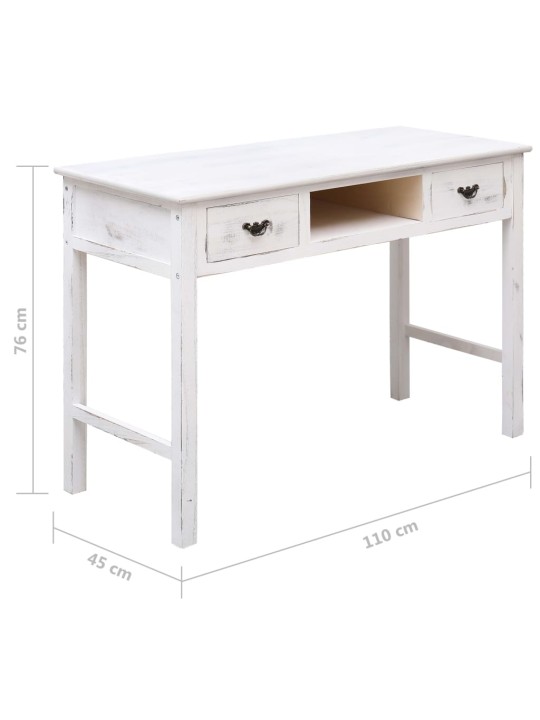 Konzolový stolek bílý s patinou 110 x 45 x 76 cm dřevo