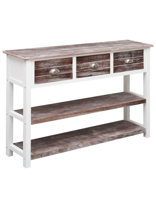 Příborník hnědý s patinou 115 x 30 x 76 cm dřevo