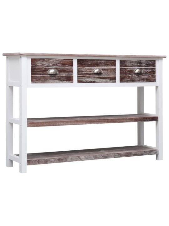 Příborník hnědý s patinou 115 x 30 x 76 cm dřevo