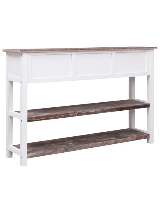 Příborník hnědý s patinou 115 x 30 x 76 cm dřevo
