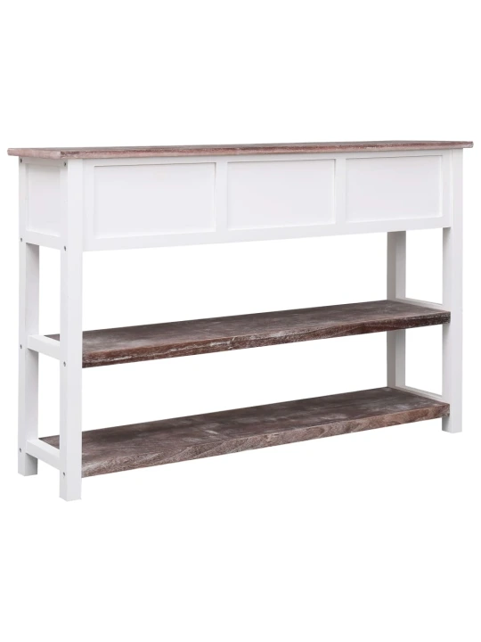Příborník hnědý s patinou 115 x 30 x 76 cm dřevo