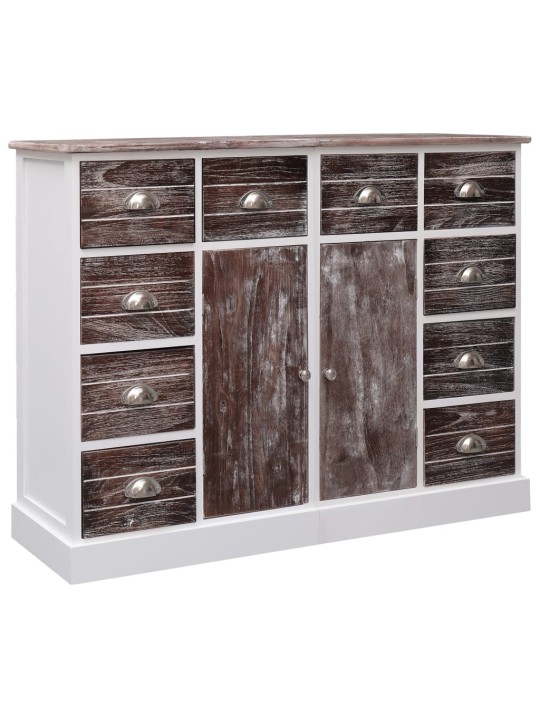 Příborník s 10 zásuvkami hnědý 113 x 30 x 79 cm dřevo