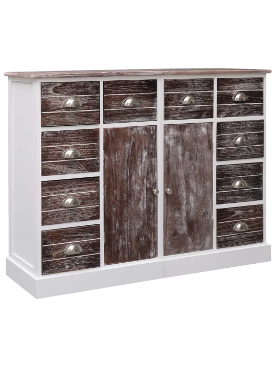 Příborník s 10 zásuvkami hnědý 113 x 30 x 79 cm dřevo