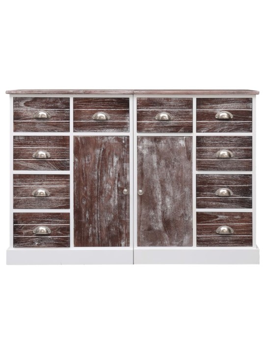 Příborník s 10 zásuvkami hnědý 113 x 30 x 79 cm dřevo