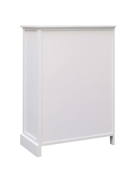 Příborník s 10 zásuvkami bílý 113 x 30 x 79 cm dřevo