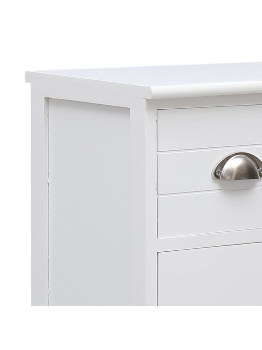 Příborník s 10 zásuvkami bílý 113 x 30 x 79 cm dřevo