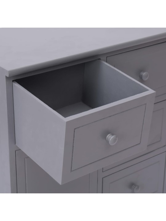 Příborník s 10 zásuvkami šedý 113 x 30 x 79 cm dřevo