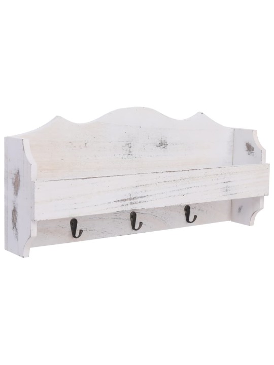 Nástěnný věšák bílý 50 x 10 x 23 cm dřevo