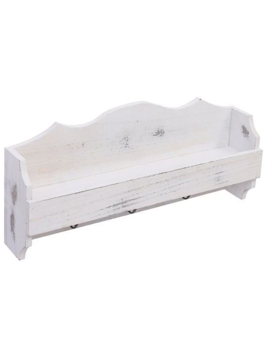 Nástěnný věšák bílý 50 x 10 x 23 cm dřevo