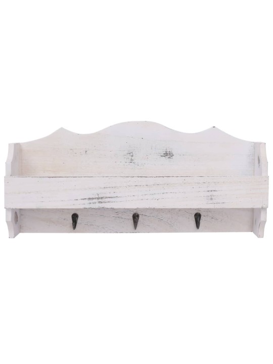 Nástěnný věšák bílý 50 x 10 x 23 cm dřevo
