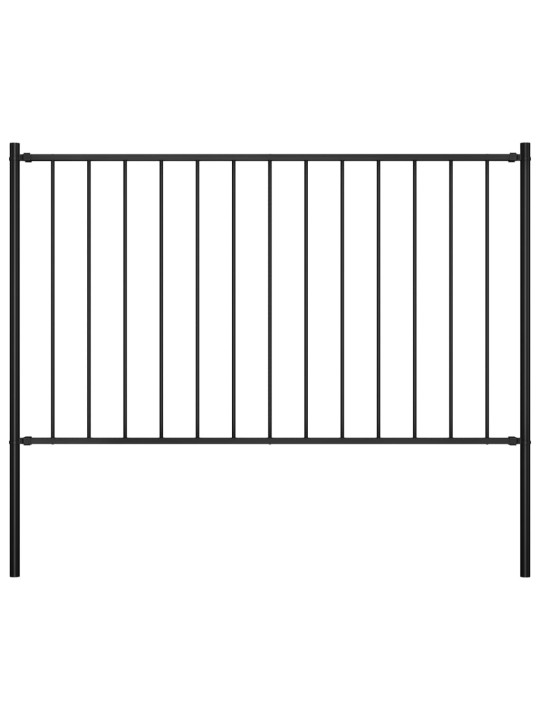 Plotový dílec se sloupky ocel práškový lak 1,7 x 0,75 m černý