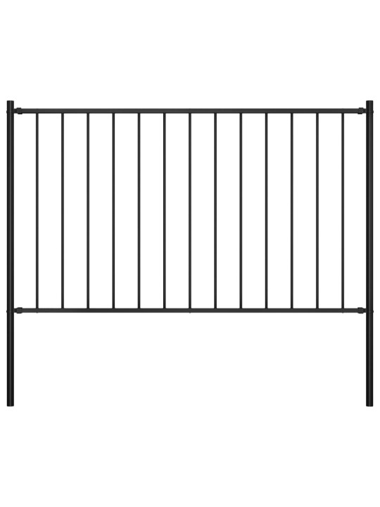 Plotový dílec se sloupky ocel práškový lak 1,7 x 1,25 m černý