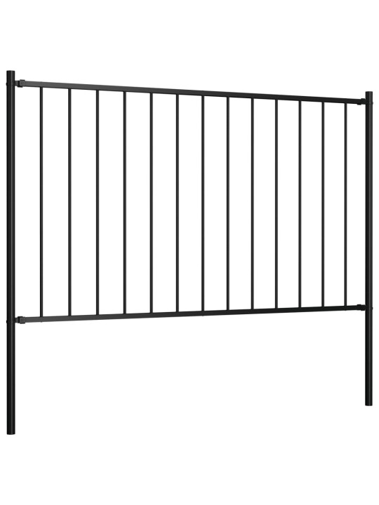 Plotový dílec se sloupky ocel práškový lak 1,7 x 1,25 m černý