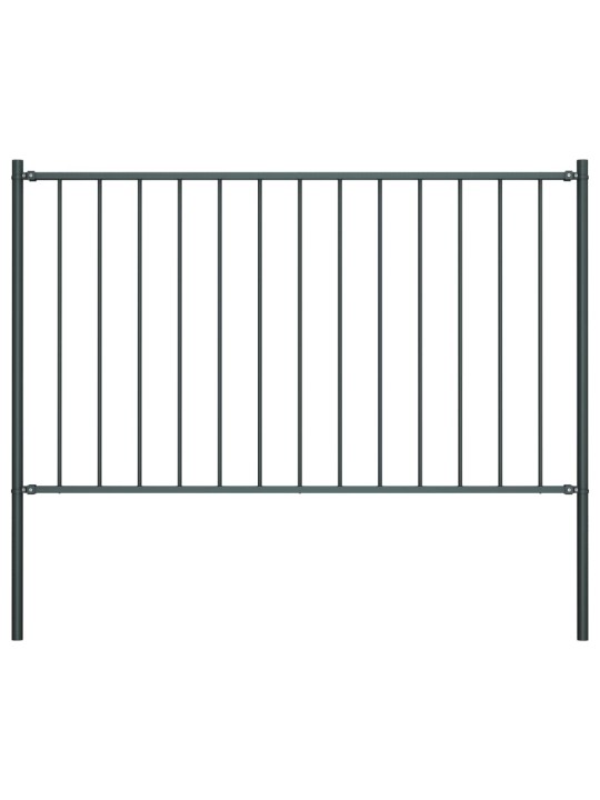 Plotový dílec se sloupky ocel práškový lak 1,7 x 0,75 cm uhlový