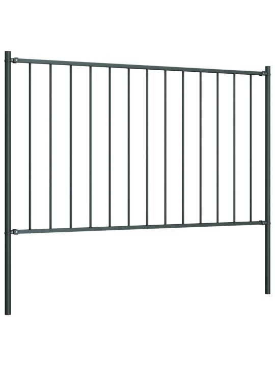 Plotový dílec se sloupky ocel práškový lak 1,7 x 0,75 cm uhlový