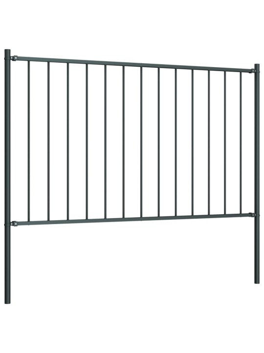 Plotový dílec se sloupky ocel práškový lak 1,7 x 1,25 m uhlový