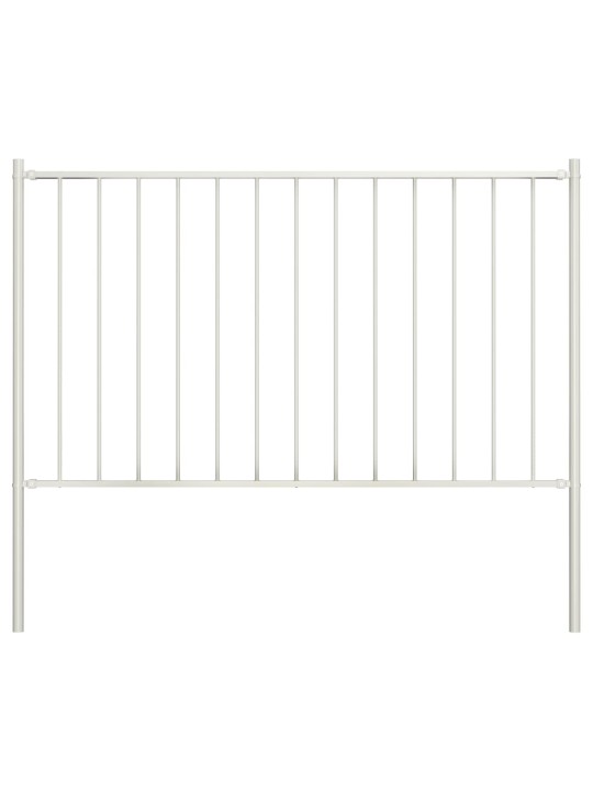 Plotový dílec se sloupky ocel práškový lak 1,7 x 1,25 m bílý