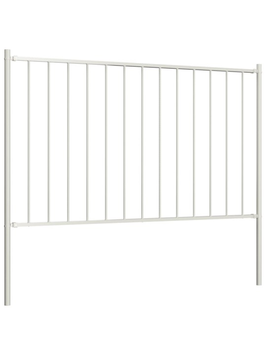 Plotový dílec se sloupky ocel práškový lak 1,7 x 1,25 m bílý