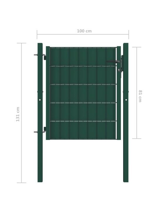 Plotová branka PVC a ocel 100 x 81 cm zelená