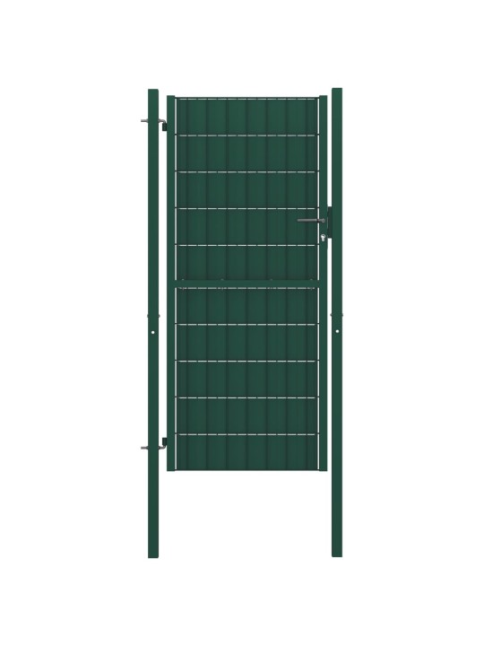 Plotová branka PVC a ocel 100 x 124 cm zelená