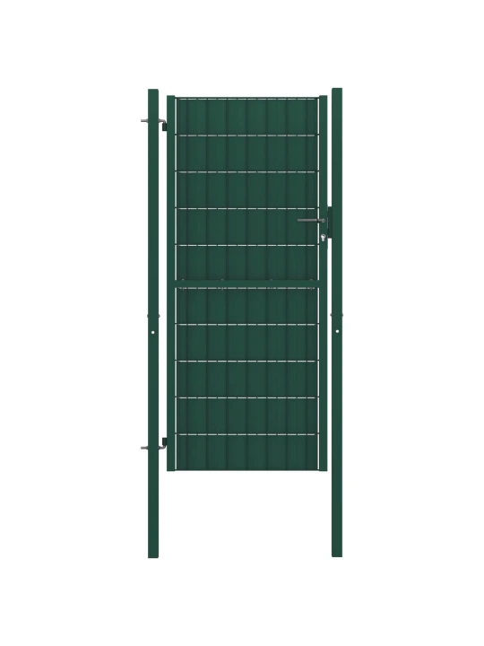 Plotová branka PVC a ocel 100 x 124 cm zelená