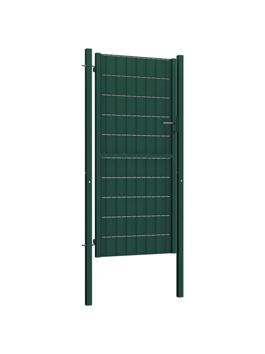 Plotová branka PVC a ocel 100 x 124 cm zelená