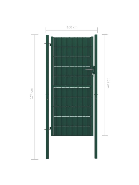 Plotová branka PVC a ocel 100 x 124 cm zelená