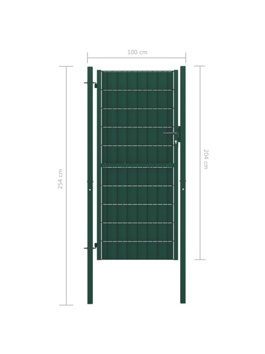 Plotová branka PVC a ocel 100 x 204 cm zelená