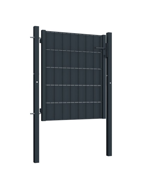 Plotová branka PVC a ocel 100 x 101 cm antracitová