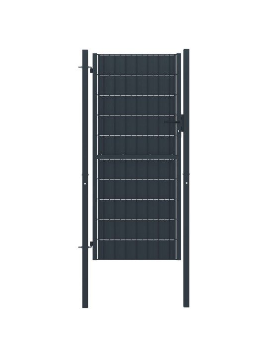 Plotová branka PVC a ocel 100 x 164 cm antracitová