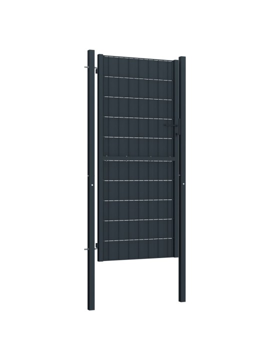 Plotová branka PVC a ocel 100 x 164 cm antracitová