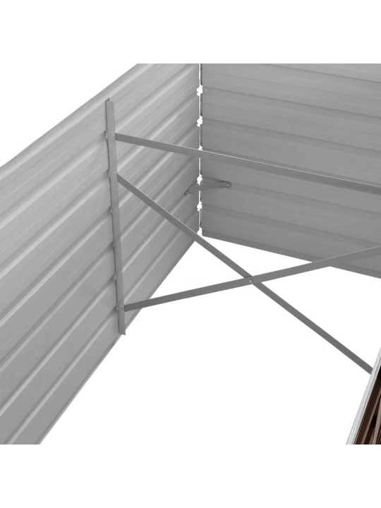 Zahradní vyvýšený záhon hnědý 320 x 80 x 45 cm pozinkovaná ocel