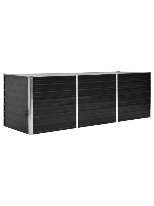 Vyvýšený záhon antracitový 240 x 80 x 77 cm pozinkovaná ocel