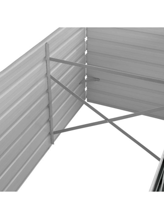 Vyvýšený záhon antracitový 320 x 80 x 77 cm pozinkovaná ocel