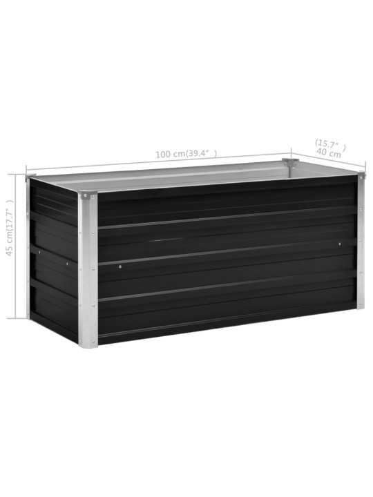 Vyvýšený záhon antracitový 100 x 40 x 45 cm pozinkovaná ocel