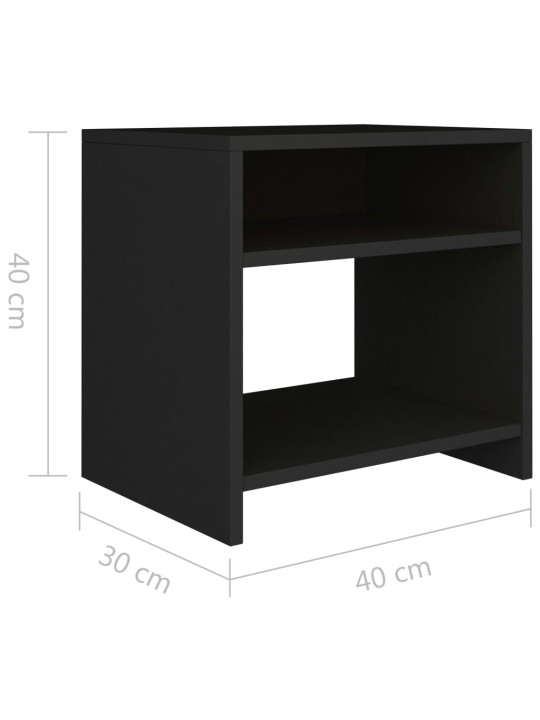 Noční stolky 2 ks černé 40 x 30 x 40 cm kompozitní dřevo