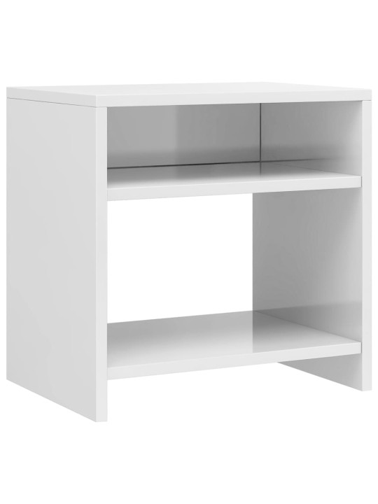 Noční stolek bílý s vysokým leskem 40x30x40 cm kompozitní dřevo