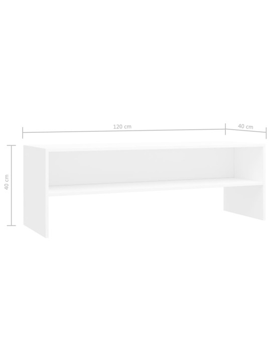 TV stolek bílý 120 x 40 x 40 cm kompozitní dřevo
